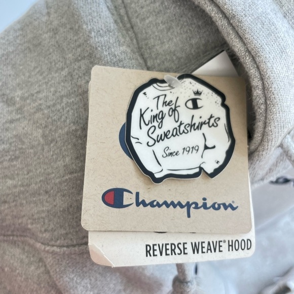 NWT Champion Reverse Weave Womens Pullover Hoodie Gray Small Embroidered Logo - Picture 5 of 6